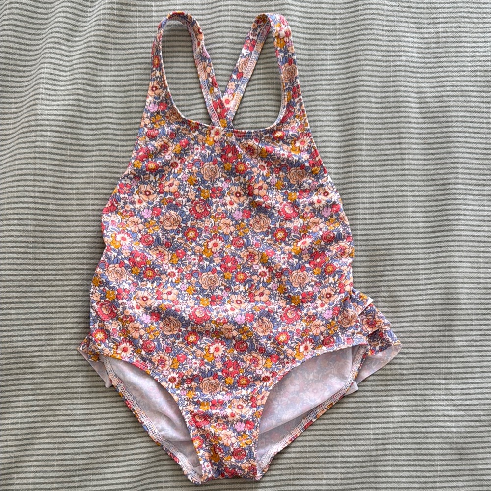 Tartine et Chocolat Floral One Piece Swimsuit - Pink and Orange
